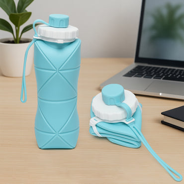 600ml Collapsible Silicone Water Bottle For Travel Sports Gym  Office (1 Pc)