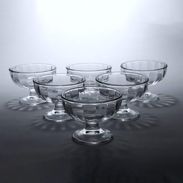 Premium Glass Ice Cream Dessert Bowl 6 Pc Set
